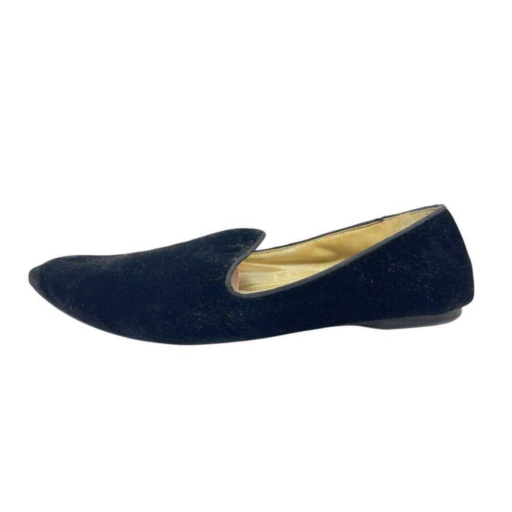 Birdies The Starling Black Velvet Pointed Toe Slip On Flats Loafers Shoes Sz 10